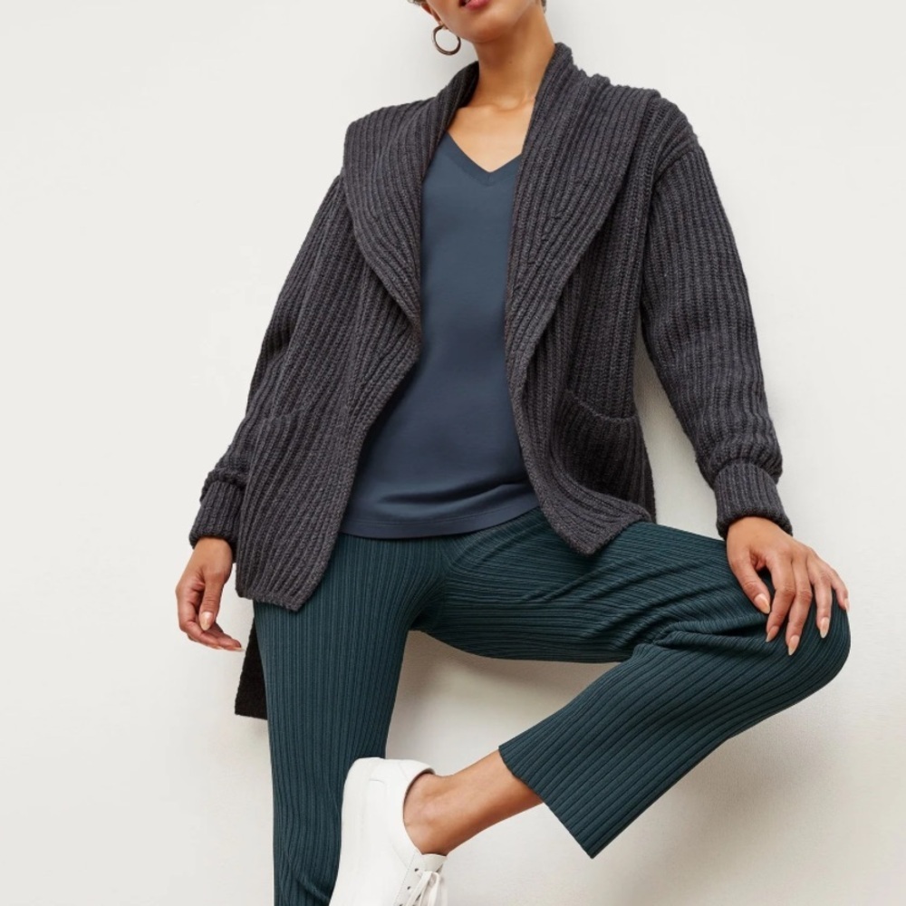 MM LaFleur Merino Wool Blend Cardigan Sweater Jacket M/L